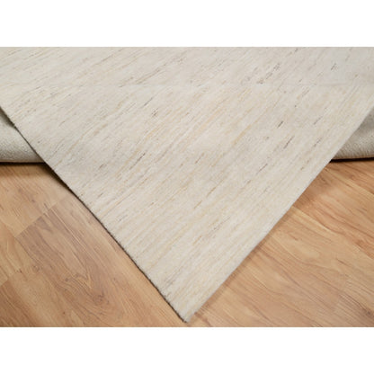 6'1"X9' White Hand Knotted Lori Buft Gabbeh Modern Design 100% Wool Rug