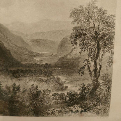 Antique 1842 Engraving Castle Howard By W.H. Bartlett & S. Bradshaw Framed Uk