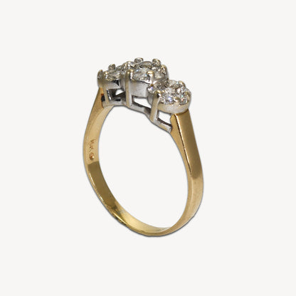 14K Yellow Gold Diamond Estate 1.00Ct Cluster