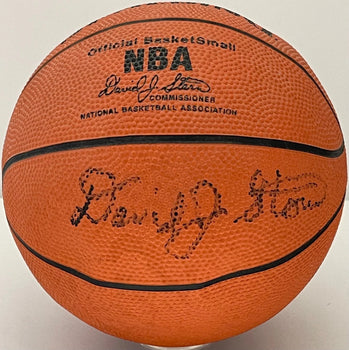 David Stern Autographed Spalding Medium Mini Basketball (Jsa)