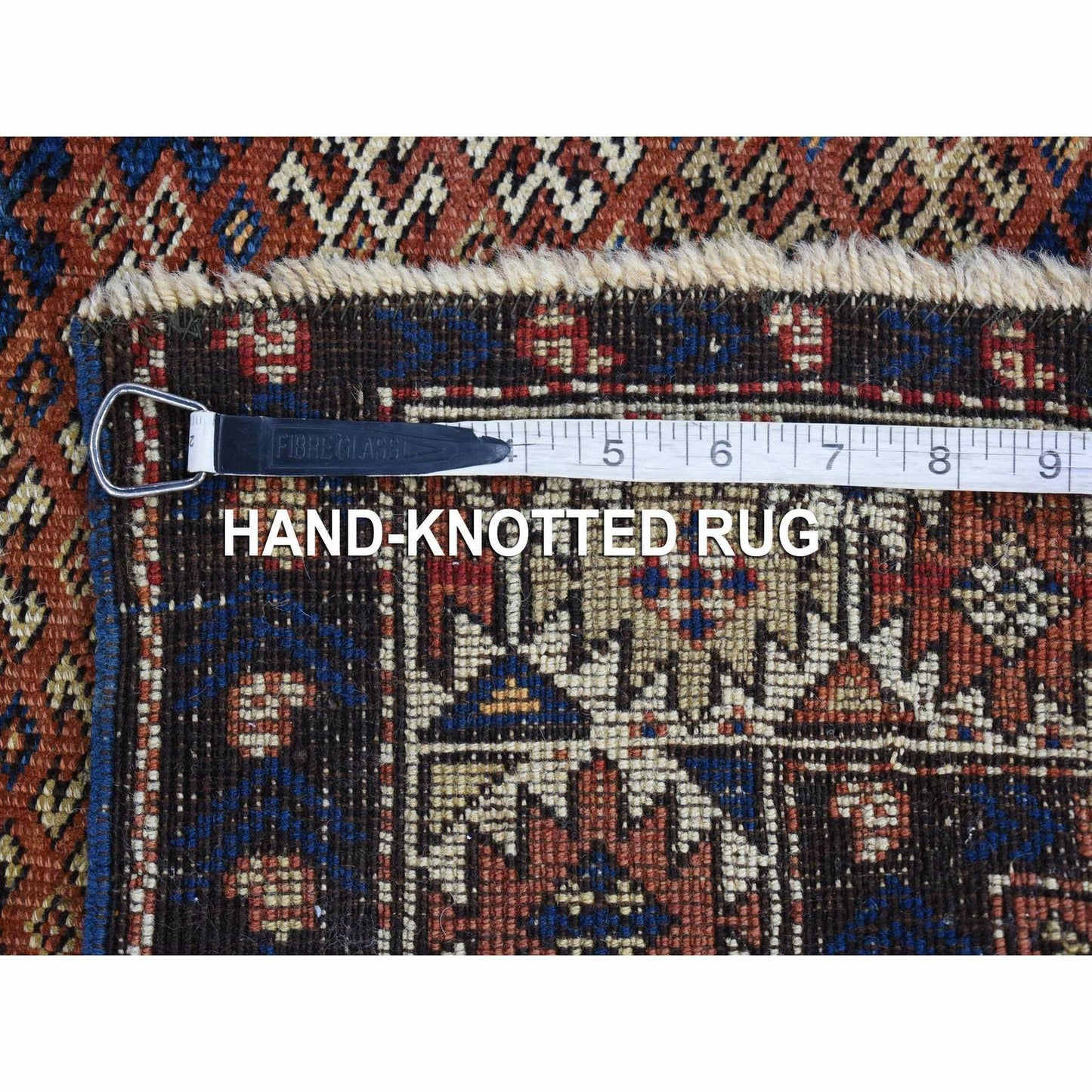 3'9"X4'8" Brown Antique Caucasian Kazak Pure Wool Hand Knotted Rug