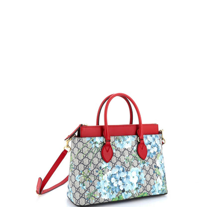 Gucci Linea A Convertible Tote Blooms Print Gg Coated Canvas Small