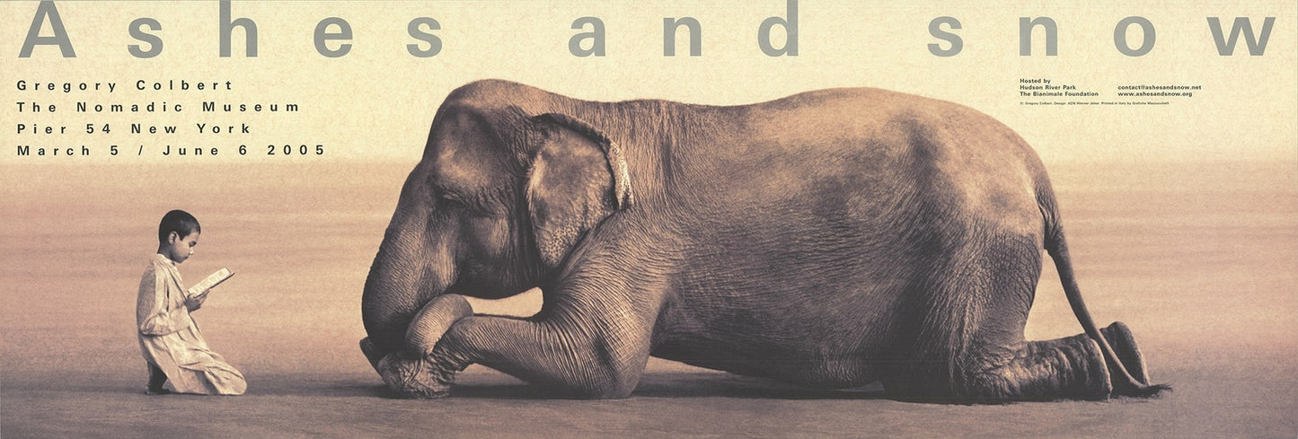 Gregory Colbert Boy Reading To Elephant " Offset Lithograph P