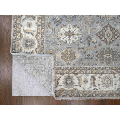 9'X12' Chrome Gray Organic Wool Karjihooz Design Hand Knotted Rug
