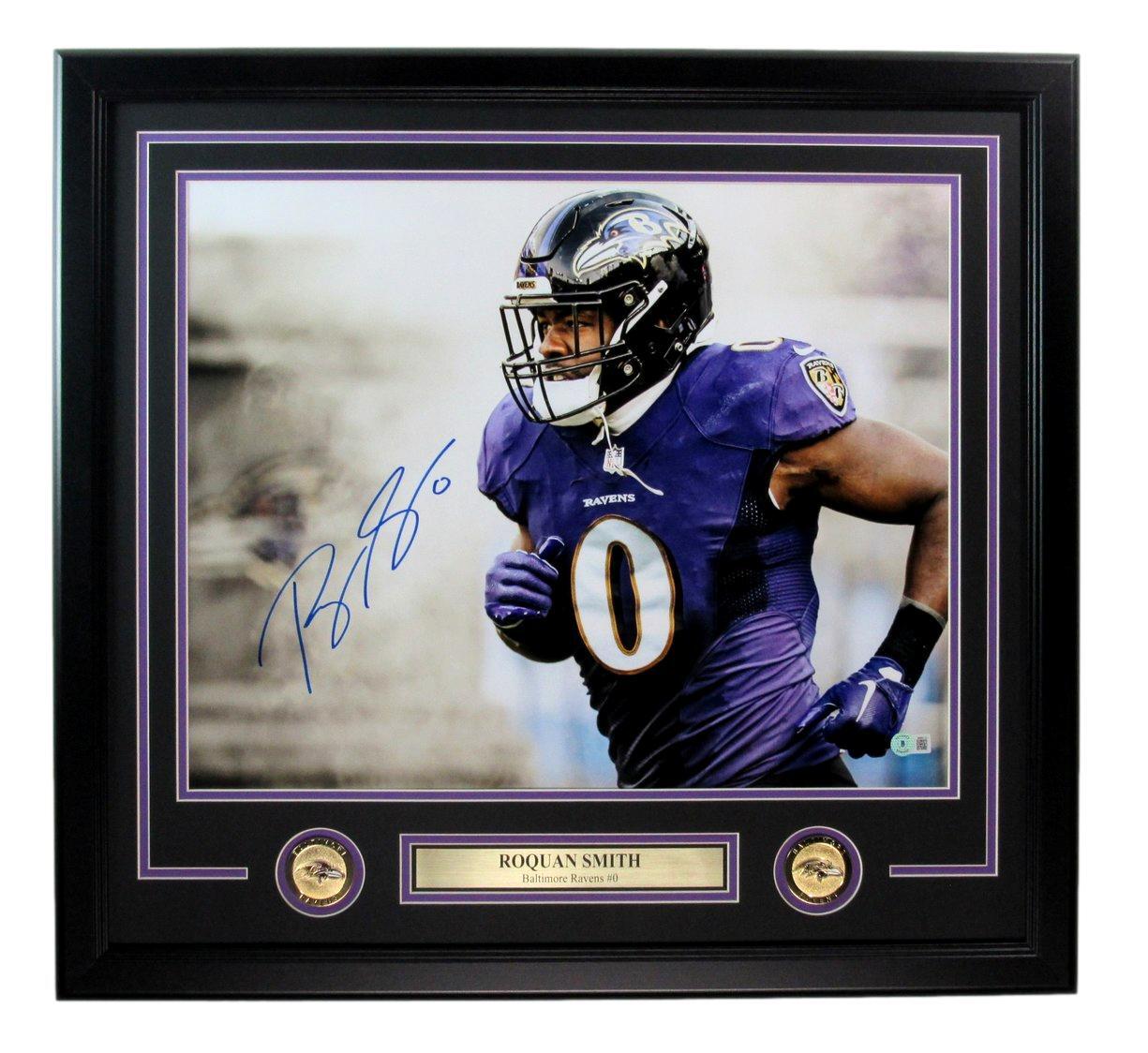 Roquan Smith Ravens Autographed 16X20 Photo Framed Beckett 184989