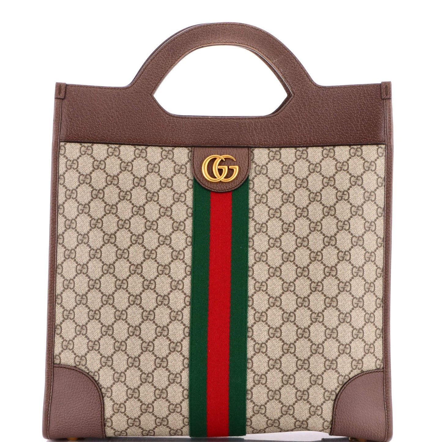 Gucci Ophidia Cut Out Handle Tote Gg Coated Canvas Medium