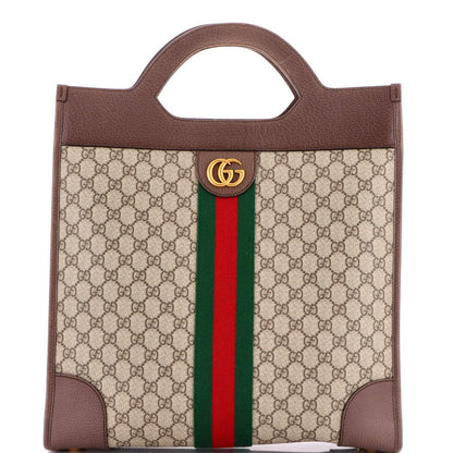 Gucci Ophidia Cut Out Handle Tote Gg Coated Canvas Medium
