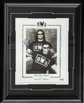 Kevin Nash & Scott Hall Autographed Framed 8X10 Nwo Photo (Psa)
