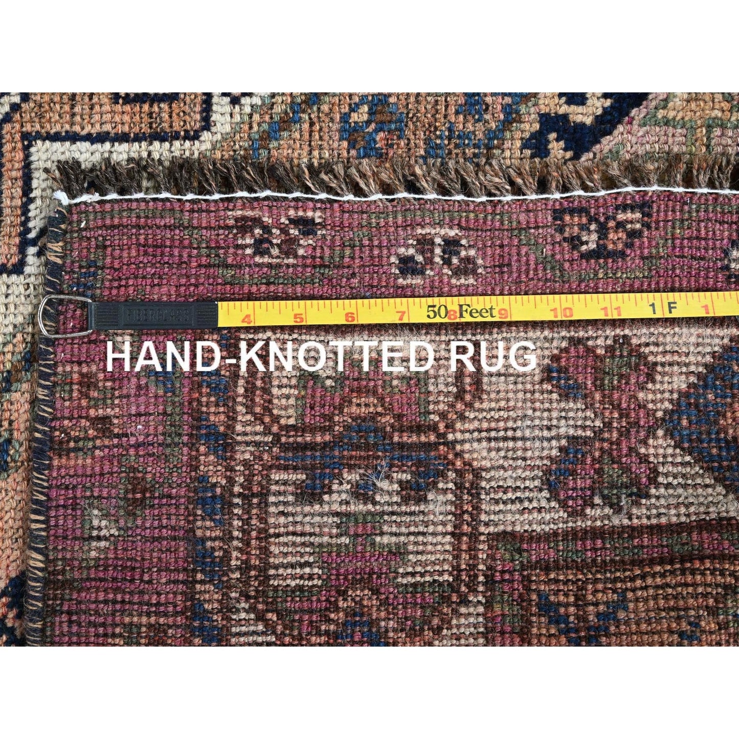 4'10"X8'1" Bisque Brown Vintage Zoroastrian Sheeraz Hand Knotted Wool Rug