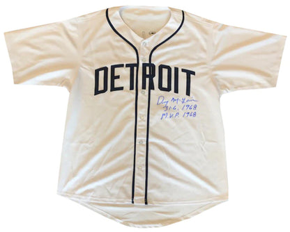 Denny Mclain Autographed "31-6, 1968 Mvp 1968" Detroit Tigers Jersey