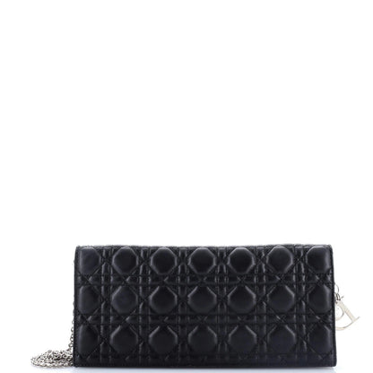 Christian Dior Lady Dior Convertible Chain Clutch Cannage Quilt Leather Long