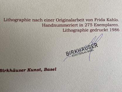 Frida Kahlo Lithograph 'Diego And I' Coa Numbered