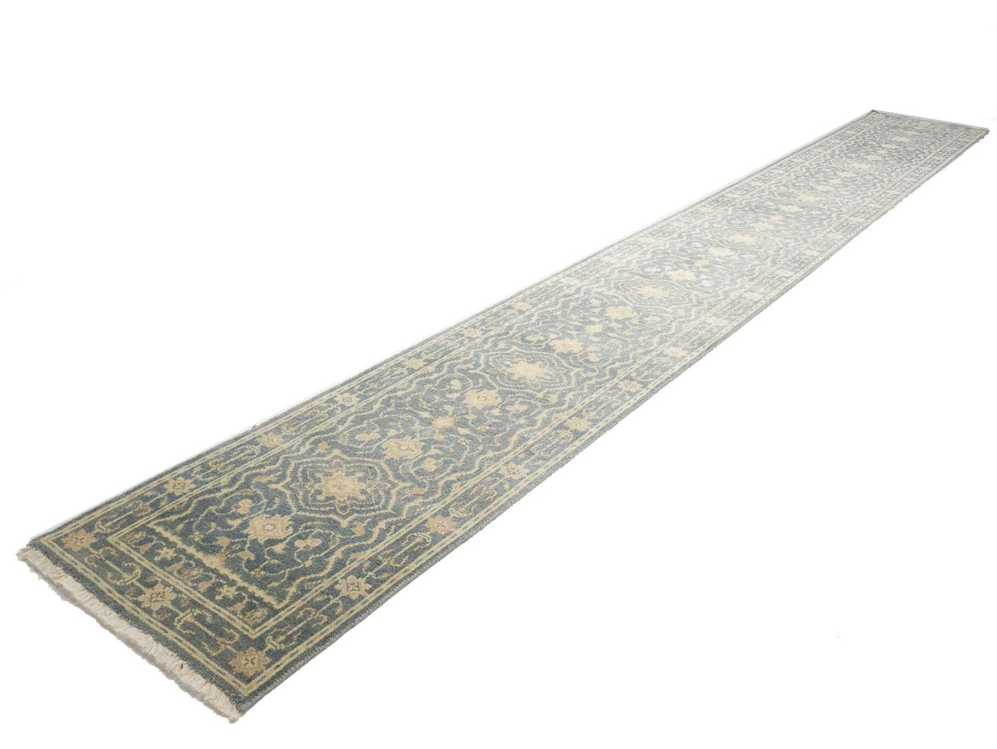 2'6X19'9 Hand-Knotted Oriental Rug Floral Style Transitional Hallway Carpet