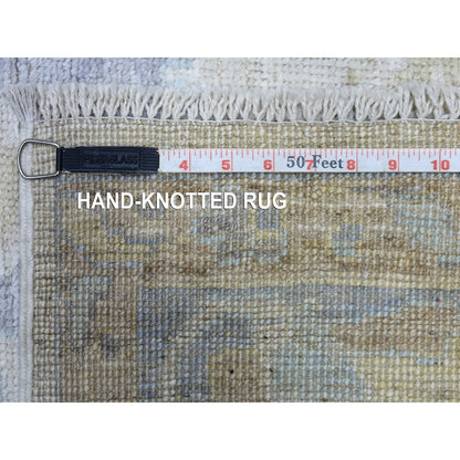 5'10"X8'9" Ivory Pure Wool Angora Oushak Hand Knotted Rug