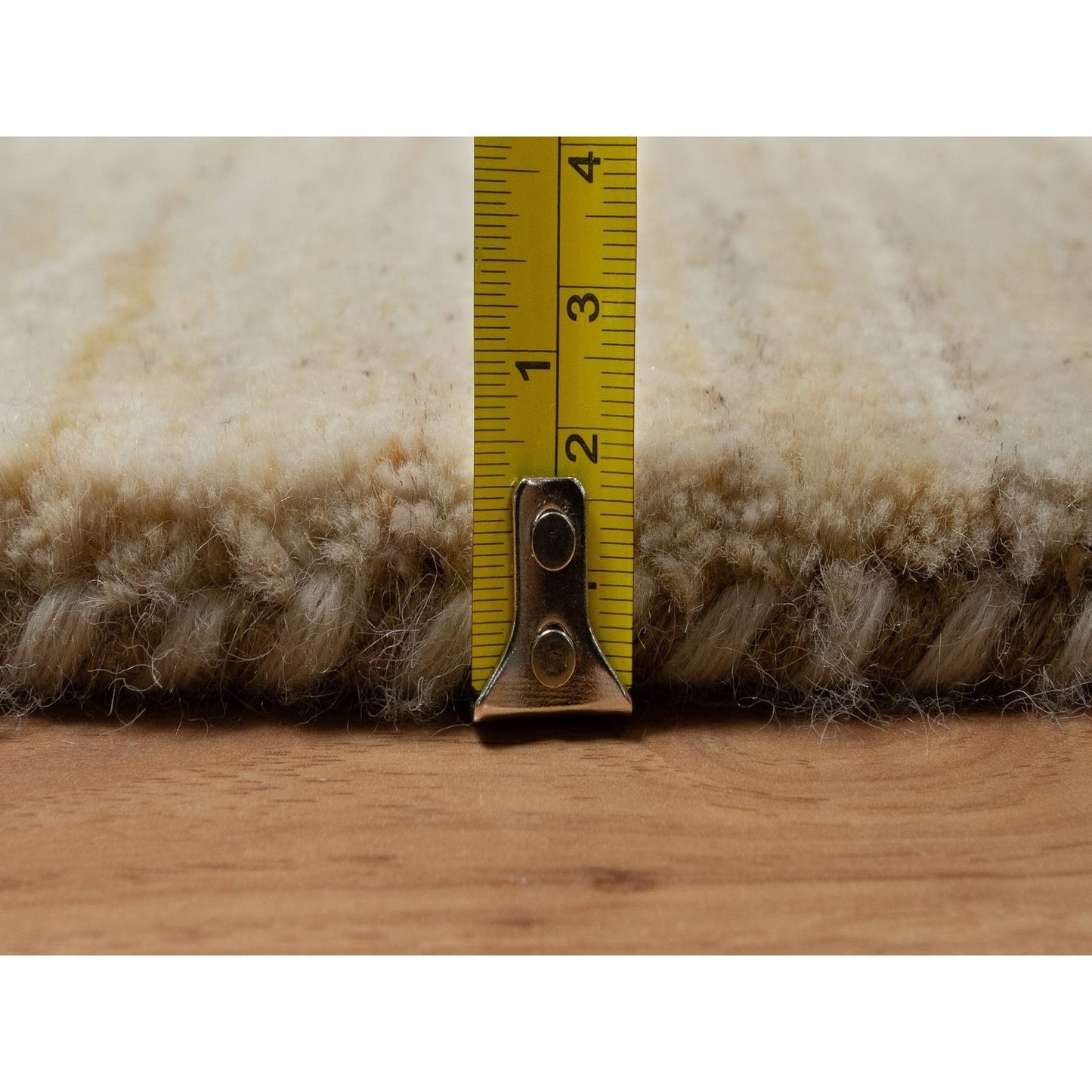 5'X5' White Modern Plain Design Lori Buft All Wool Hand Knotted Round Rug