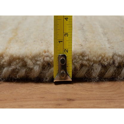 5'X5' White Modern Plain Design Lori Buft All Wool Hand Knotted Round Rug