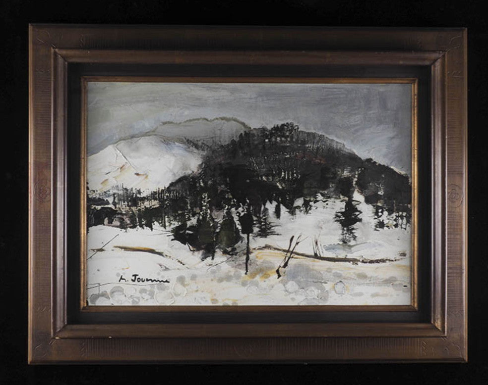 Michel Jouenne (1933-2021) Original Oil Painting "Neige" Snow Landscape Signed