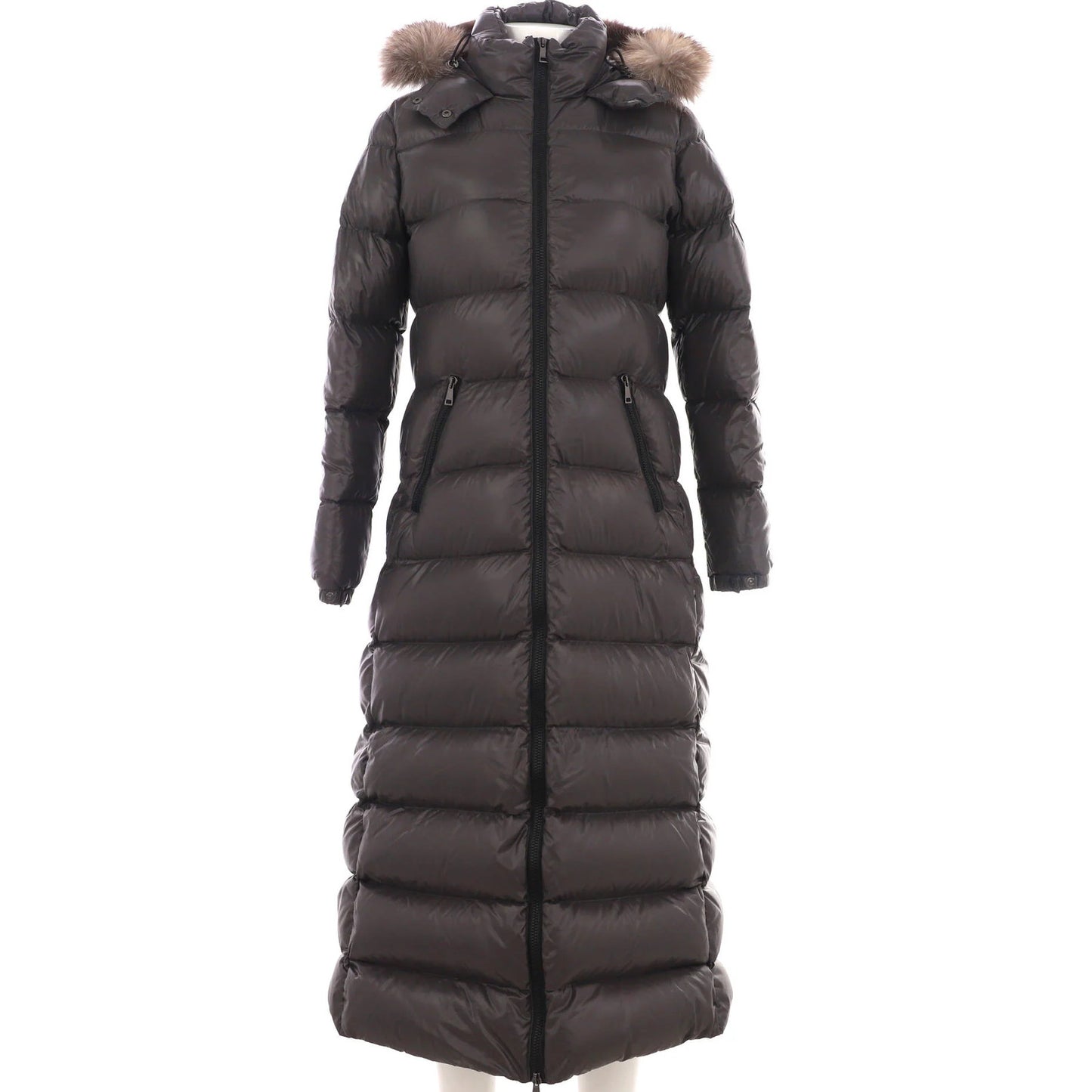 Moncler Women'S Hudson Hooded Long Puffer Jacket Quilted Polyamide With Down