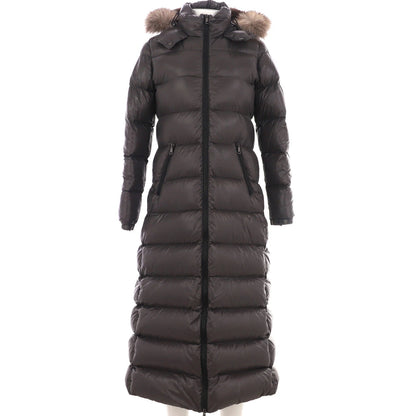 Moncler Women'S Hudson Hooded Long Puffer Jacket Quilted Polyamide With Down
