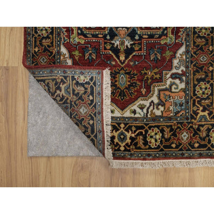 2'7"X8' Red Soft Wool Rug Antiqued Fine Heris Revival Hand Knotted Runner