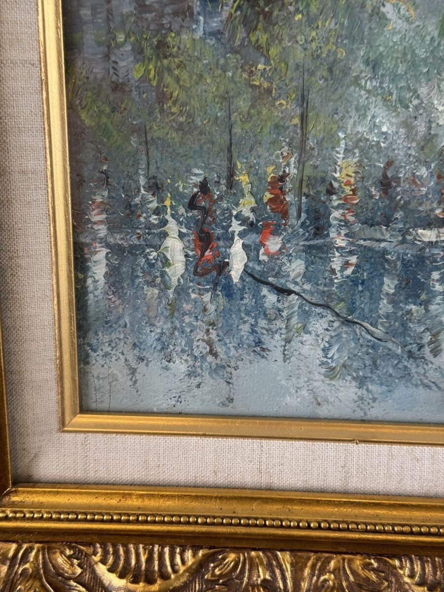 Caroline Burnett Oil Painting Paris Street Scene Original Signed Vintage Framed