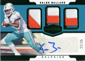 Kalen Ballage Autographed 2018 Panini Plates &