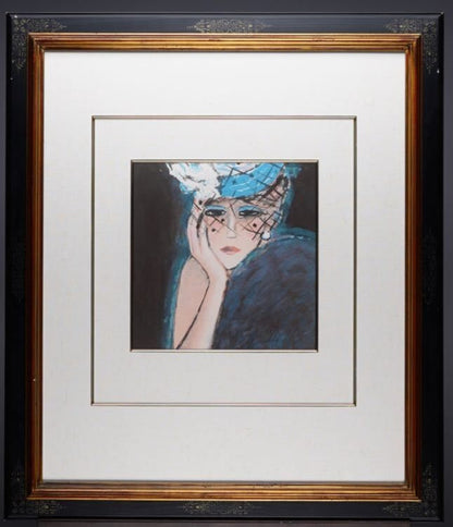 Jean-Pierre Cassigneul Lithograph Print "Veil Woman" Framed