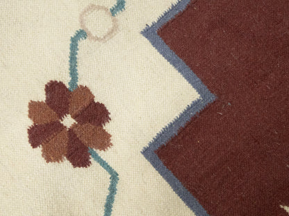 Reversible Hand-Hooked Dhurrie Oriental Rug