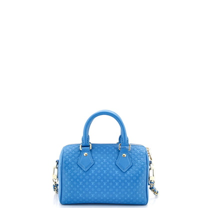 Louis Vuitton Speedy Bandouliere Bag Nanogram Embossed Leather 20