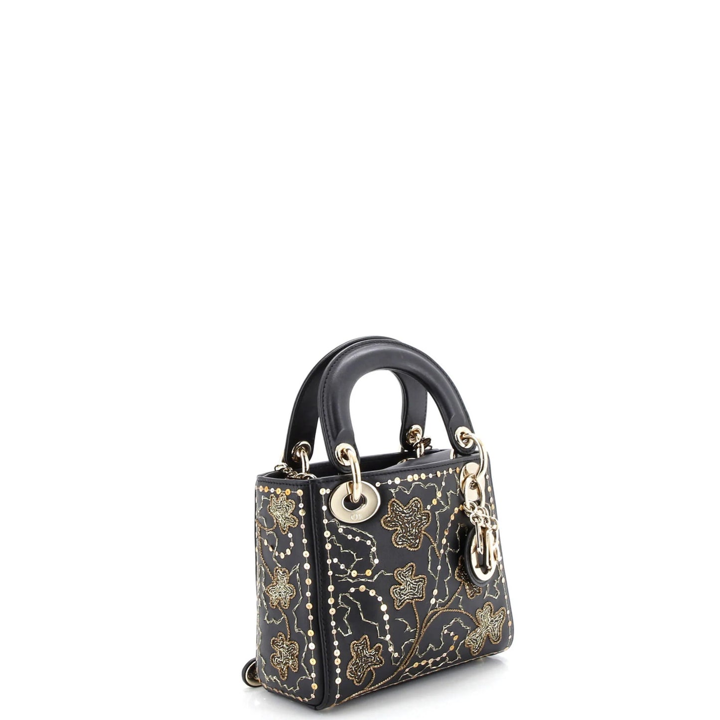 Christian Dior Lady Dior Chain Bag Embroidered Calfskin Mini