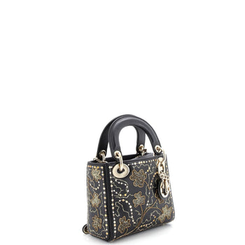 Christian Dior Lady Dior Chain Bag Embroidered Calfskin Mini