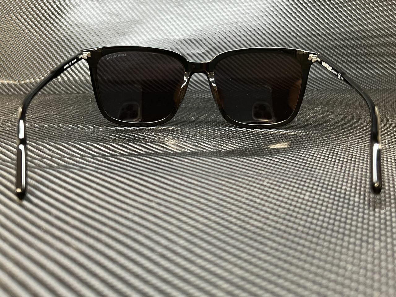 MONT BLANC MB0084SK 001 Black Rectangle 56 mm Men's Sunglasses