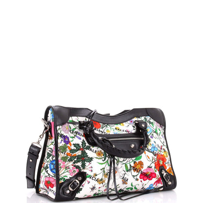 Medium Gucci x Balenciaga The Hacker Project Neo Classic City Bag Flora Canvas