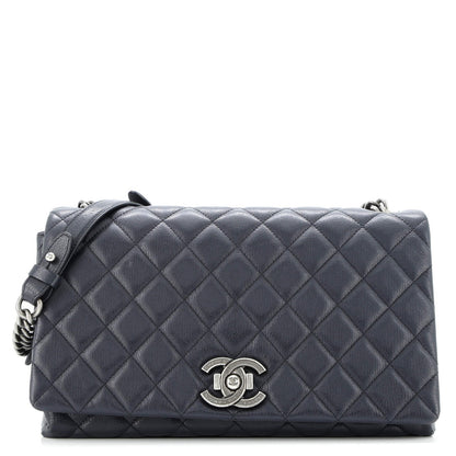 Chanel City Rock Flap Bag Quilted Goatskin Large