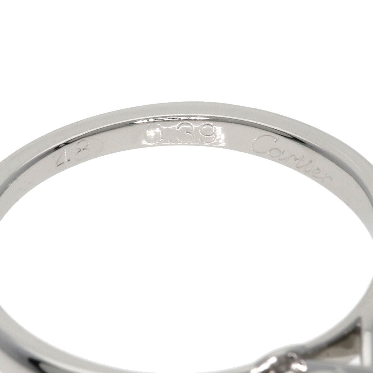 CARTIER Ring Solitaire 1P Diamond #48 Platinum