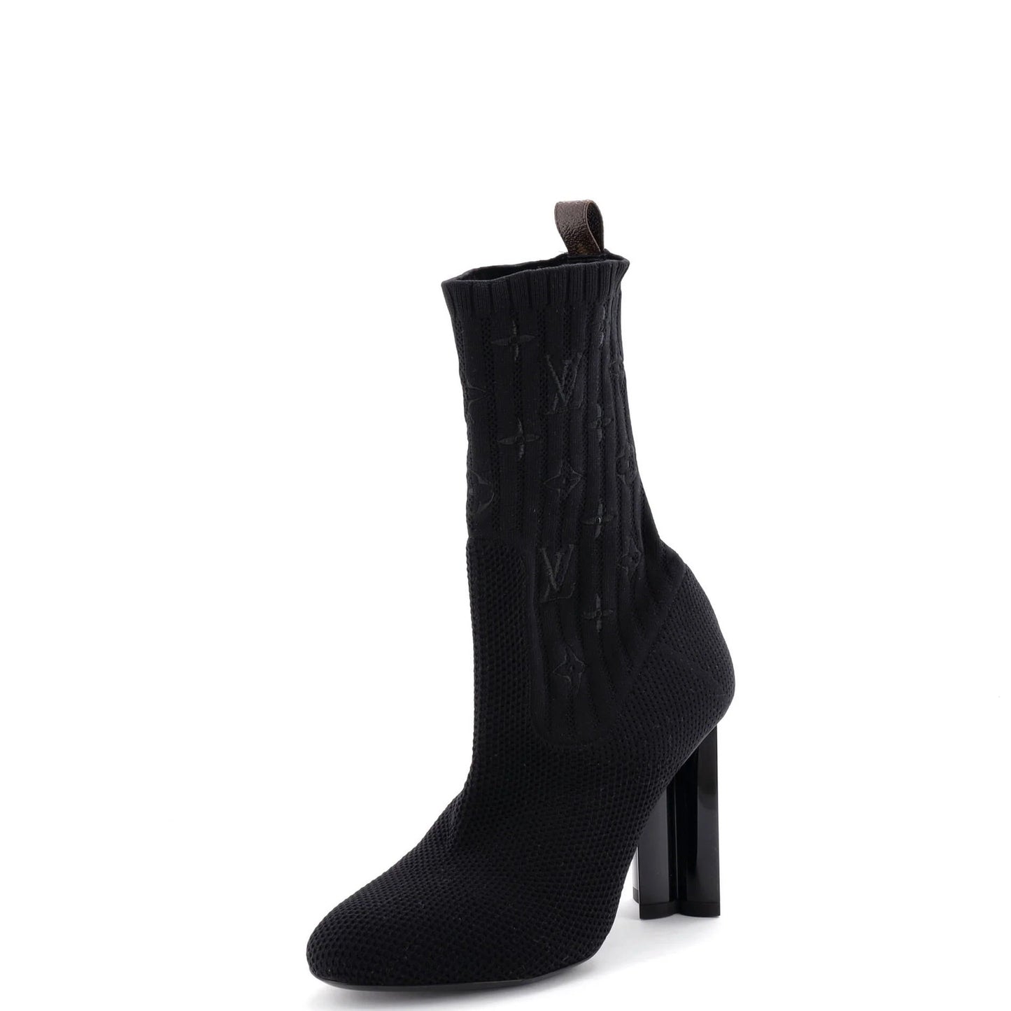 Louis Vuitton Women'S Silhouette Ankle Boots Monogram Knit Fabric