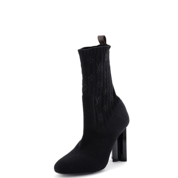 Louis Vuitton Women'S Silhouette Ankle Boots Monogram Knit Fabric