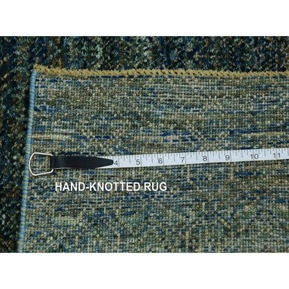 2'6"X8' Kohinoor Herrita Green 100% Wool Hand Knotted Oriental Rug