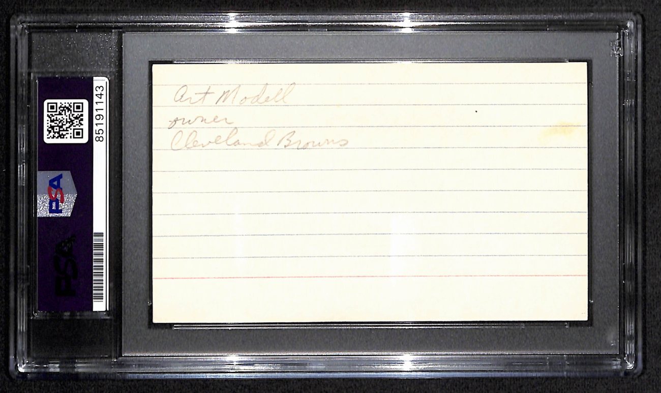 Art Modell Hof Signed/Auto 3X5 Index Card Cleveland Browns Owner Psa/Dna 186484