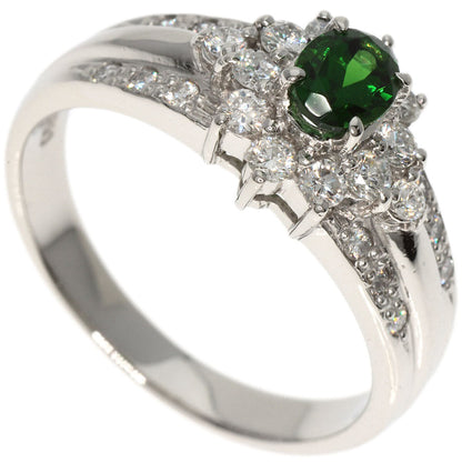 0.4ct Chrome Tourmaline Diamond Ring Platinum
