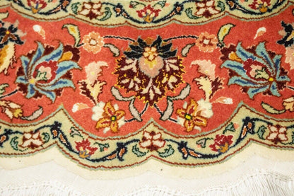 Extra Fine Hand-Knotted Floral Kork Wool & Silk