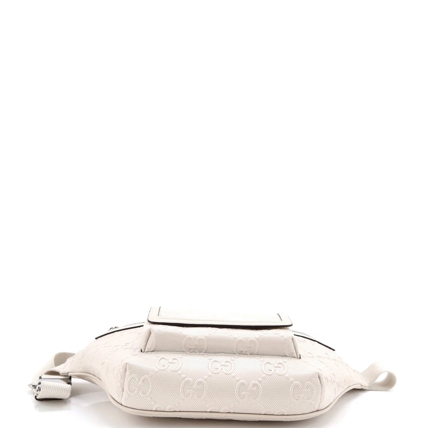 Gucci Front Pocket Belt Bag Gg Embossed Perforated Leather