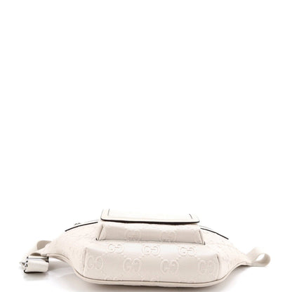 Gucci Front Pocket Belt Bag Gg Embossed Perforated Leather