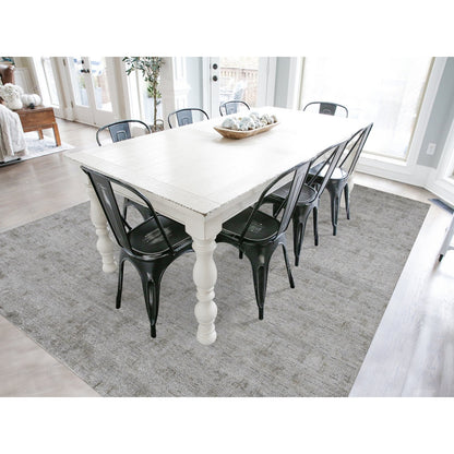 9'X12' Gray Hand Knotted Intricate Small Box Design Silk With Wool Rug