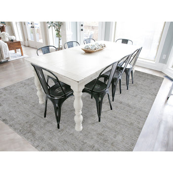 9'X12' Gray Hand Knotted Intricate Small Box Design Silk With Wool Rug