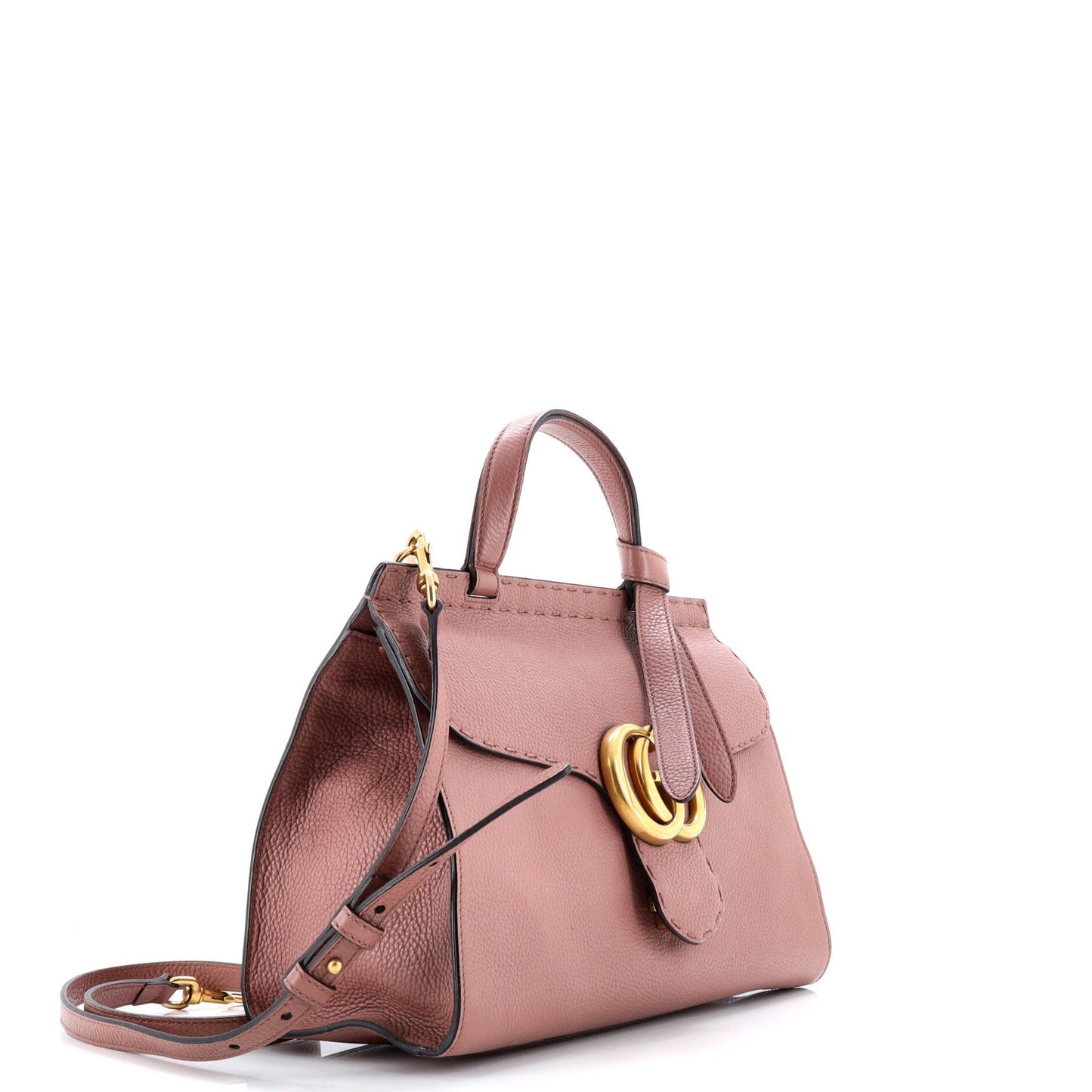 Gucci Gg Marmont Top Handle Bag Leather Small