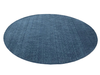 Steel Blue Solid Design Hand-Loomed 8X8 Gabbeh