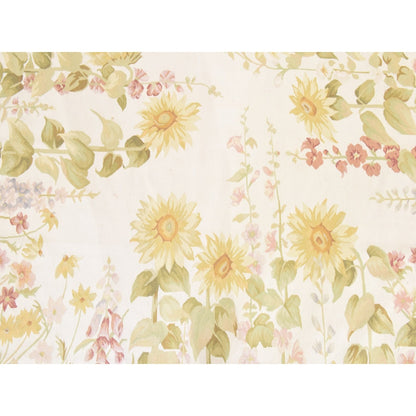 8'x10'2" Ivory Aubusson Botanical Pattern Flat Weave Hand Woven Wool Rug