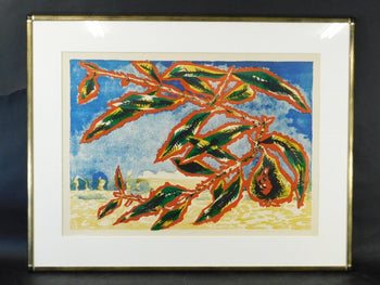 Jean Lurcat Untitled Tapestry Leaf Lithograph Framed Embossed Mark Print