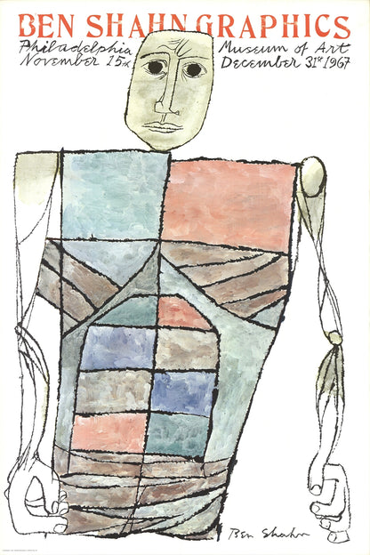 Ben Shahn Graphics " Lithograph Modernism Multicolor Blue Red Gr